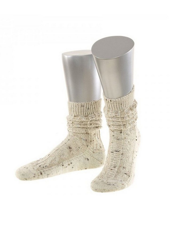 Almbock Trachtensocken Trachten Socken kurz Merino Schurwolle (1-Paar) natur meliert von Almbock