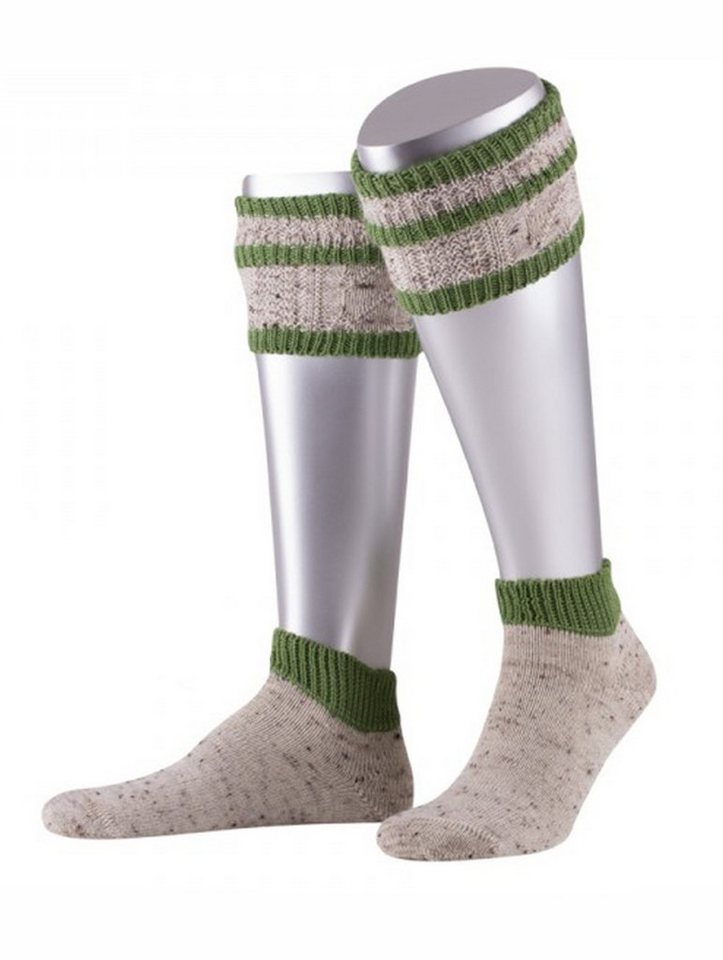 Almbock Trachtensocken Trachten kurz-Loferl Aplsee (1-Paar) beige-apfelgrün von Almbock