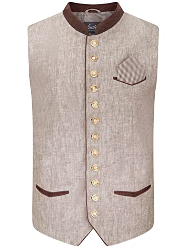 Almbock Trachtenwesten Herren - Gilet Tracht Herren beige 54 von Almbock