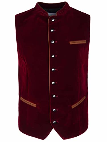 Almbock Trachtenwesten Herren - Gilet Tracht Herren dunkelrot 54 von Almbock