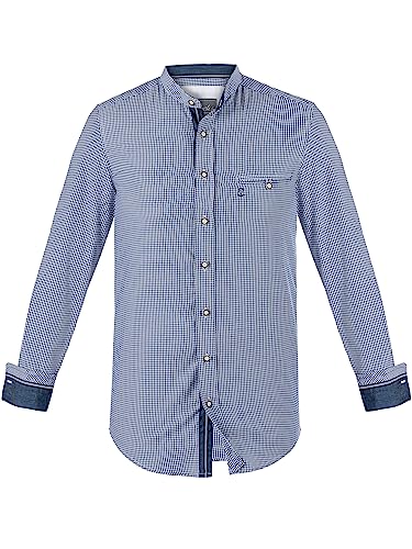 Almbock Tradaditionelles Trachtenhemd | Hemd für Herren elegant in blau Made in Germany | Festliches Trachtenhemd für Verschiedene Anlässe Größe 3XL von Almbock