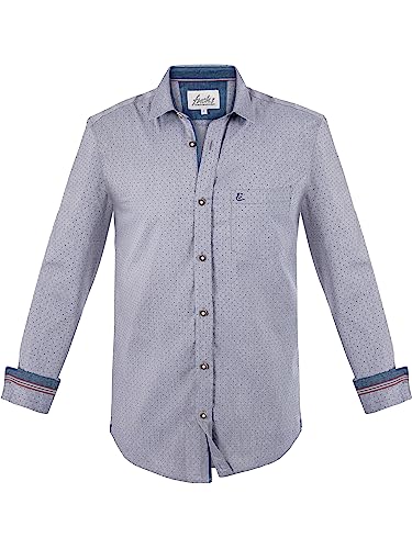 Almbock Traditionelles Trachtenhemd | Hemd für Herren elegant in blau Made in Germany | Festliches Trachtenhemd für Verschiedene Anlässe Größe 3XL von Almbock