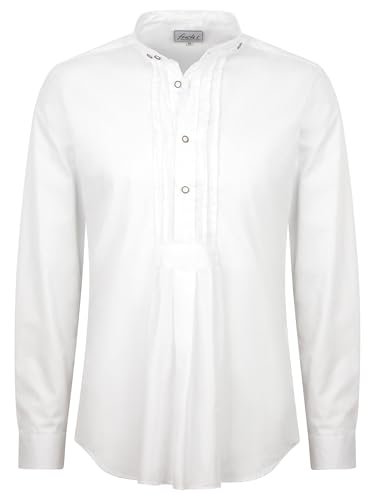 Almbock Traditionelles Trachtenhemd - Hemd für Herren elegant in weiß Made in Germany - Festliches Trachtenhemd für Verschiedene Anlässe Größe 3XL von Almbock