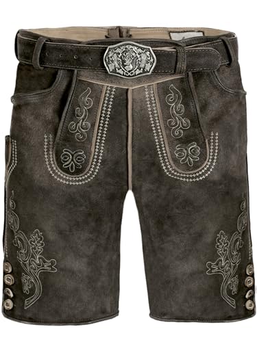 Bayrische Lederhose Herren - Lederhose original Wildbock (100% Wildleder) - Wildbock-Lederhose braun Used in Gr. 56 von Almbock