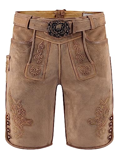 Trachtenlederhose | Lederhose Herren Wildbock (100% Wildleder) | Kurze Lederhose Herren braun Used in Gr. 58 von Almbock