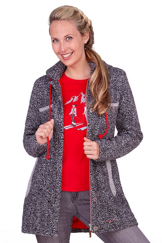 Almgwand Outdoorjacke Kurzmantel Damen - HOCHBERG - schwarz/grau von Almgwand