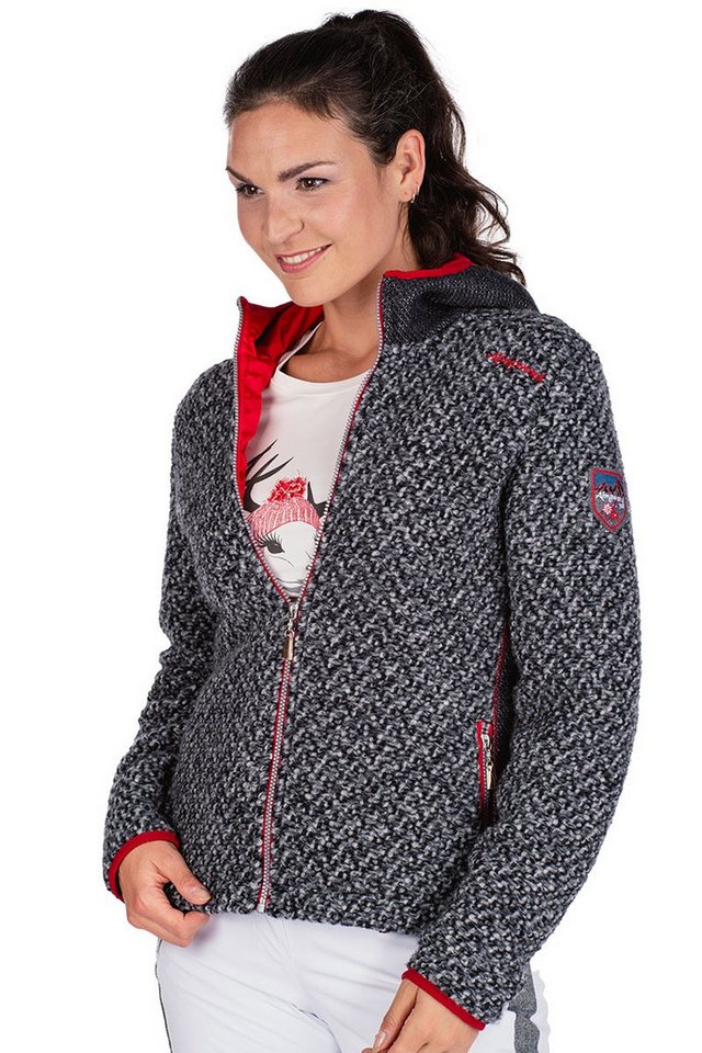 Almgwand Outdoorjacke Outdoorjacke Damen - MAHDSPITZE - anthrazit/hellgrau/rot von Almgwand