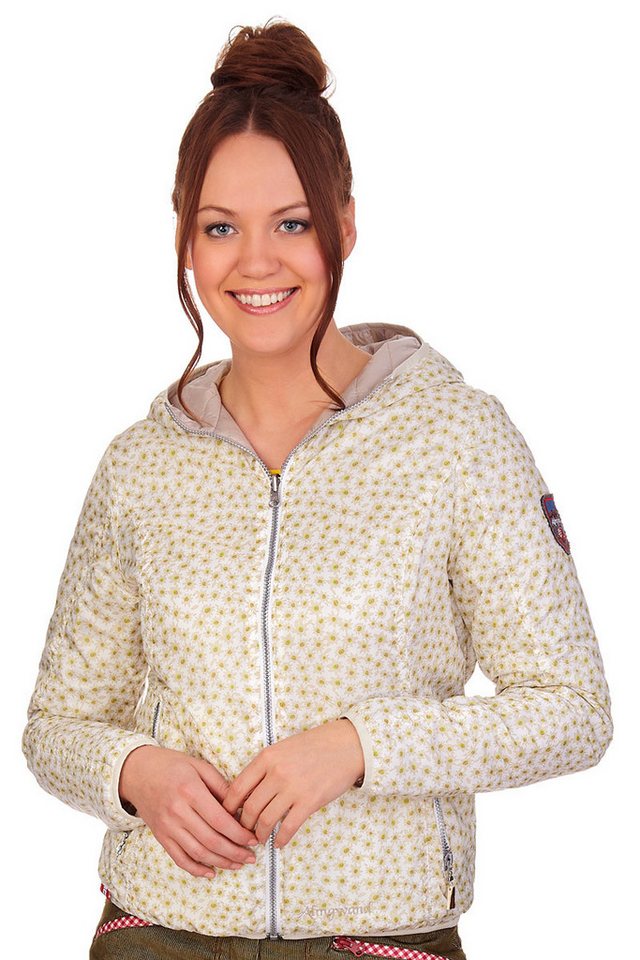 Almgwand Outdoorjacke Wendejacke mit Print und Steppung - WENDERKOGEL - ecru von Almgwand