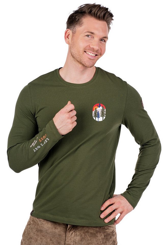 Almgwand Strickpullover Longsleeve Herren - FILMOORALM - olivgrün von Almgwand