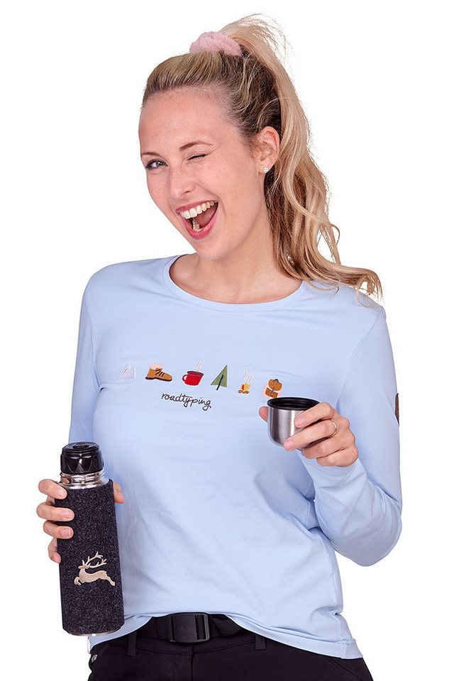 Almgwand Trachtenshirt Longsleeve Damen - LAZINSERALM - hellblau von Almgwand