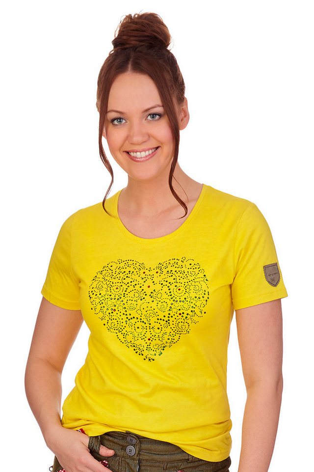 Almgwand Trachtenshirt Trachtenshirt Damen - BRANDNERALM - gelb von Almgwand