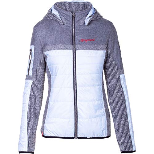 Almgwand W Nordspitze Blau - PrimaLoft Modische winddichte Damen Hybridjacke, Größe 38 - Farbe Light Blue - Grey von Almgwand