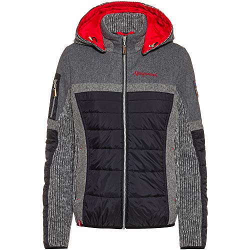 Almgwand W Nordspitze Grau - PrimaLoft Modische winddichte Damen Hybridjacke, Größe 42 - Farbe Black - Grey von Almgwand