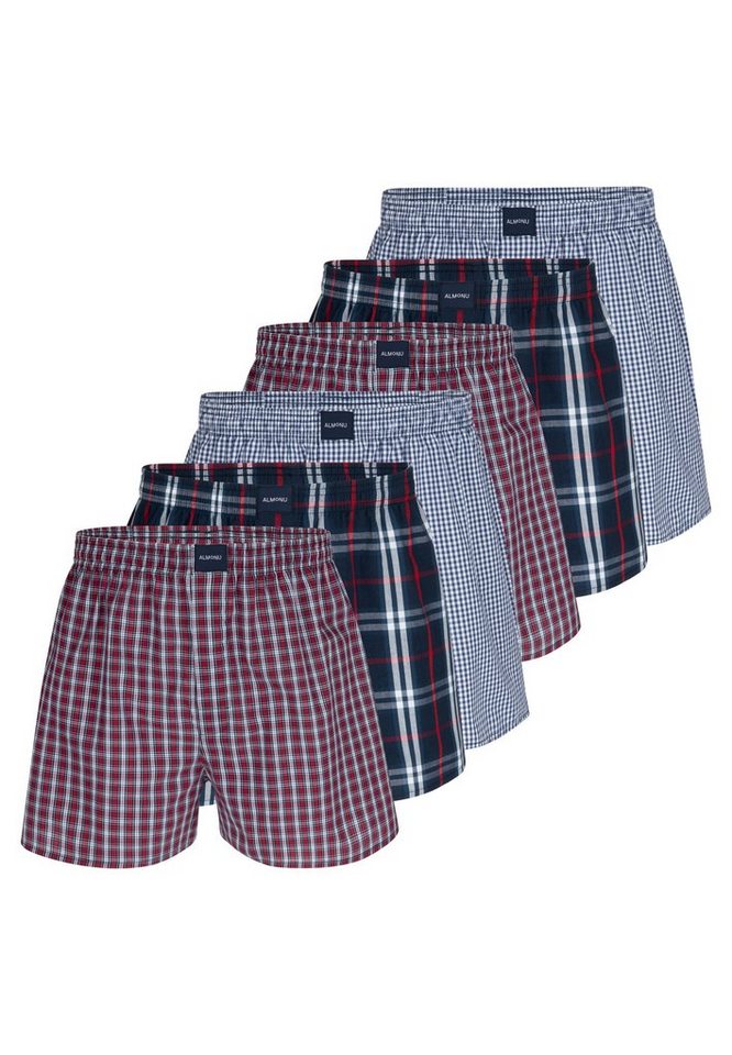 Almonu Boxershorts 6er Pack Web (Spar-Set, 6-St) Boxershorts - Baumwolle - mit Eingriff - Atmungsaktiv von Almonu