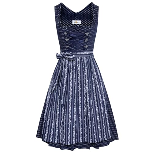 Almsach Damen Trachten-Mode Best-Price Midi Dirndl Bine in Dunkelblau traditionell, Größe:30, Farbe:Dunkelblau von Almsach