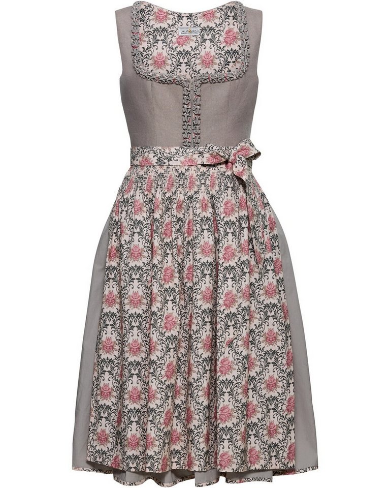 Almsach Dirndl Midi Dirndl mit Rosenprint von Almsach