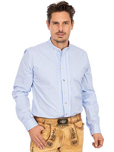 Almsach Herren Stehkragenhemd 175CO hellblau XL von Almsach