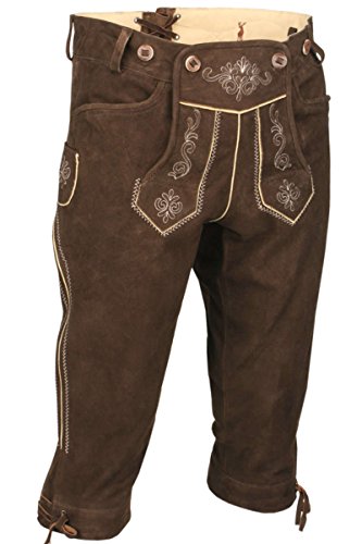 Almsach Herren Kniebundlederhose Wildbock Dunkelbraun, Dunkelbraun, 52 von Almsach