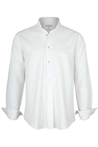 Almsach Herren Stehkragen Schlupfhemd weiß, weiß, XL von Almsach