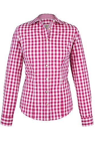 Almsach Damen Trachten-Bluse pink-weiß kariert 'Maria', pink, 40 von Almsach