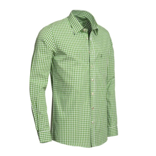 Trachtenhemd Slimline in apfelgrün von Almsach, Größe:L, Farbe:Grün von Almsach