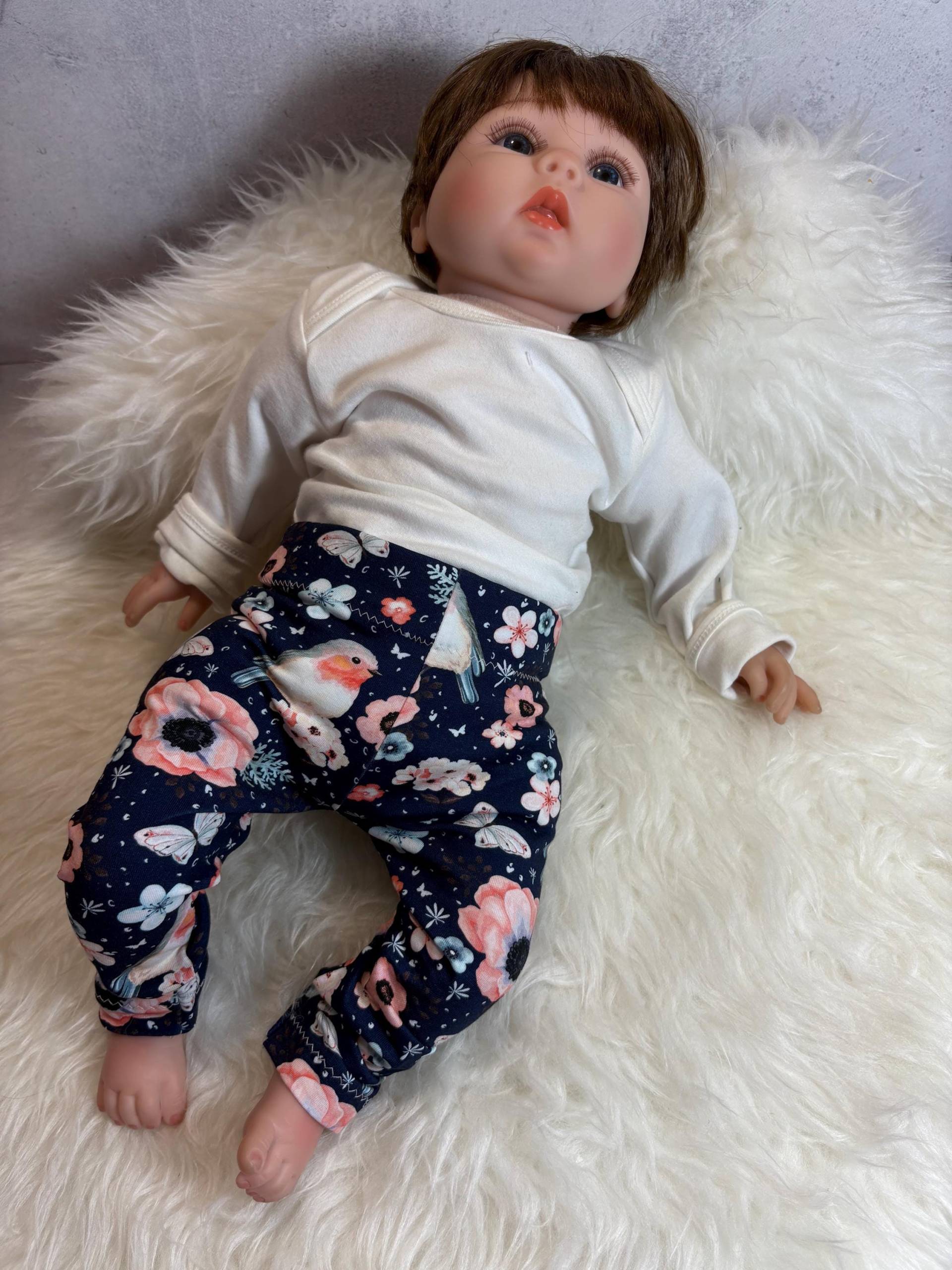 Leggins Aus Baumwolljersey Little Bird Kleine Vögelchen Blau von Almstuebchen