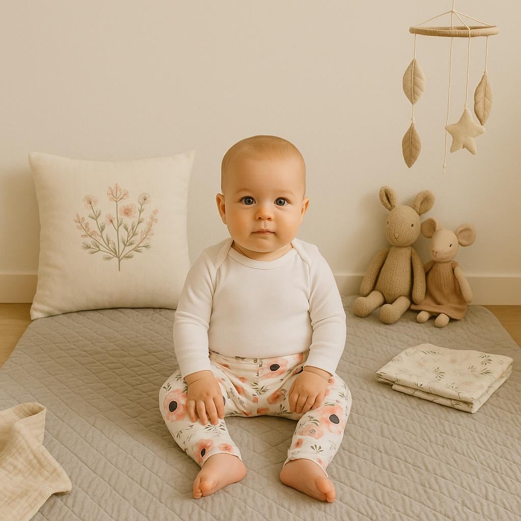 Leggins Aus Baumwolljersey Little Bird Kleine Vögelchen Weiß von Almstuebchen
