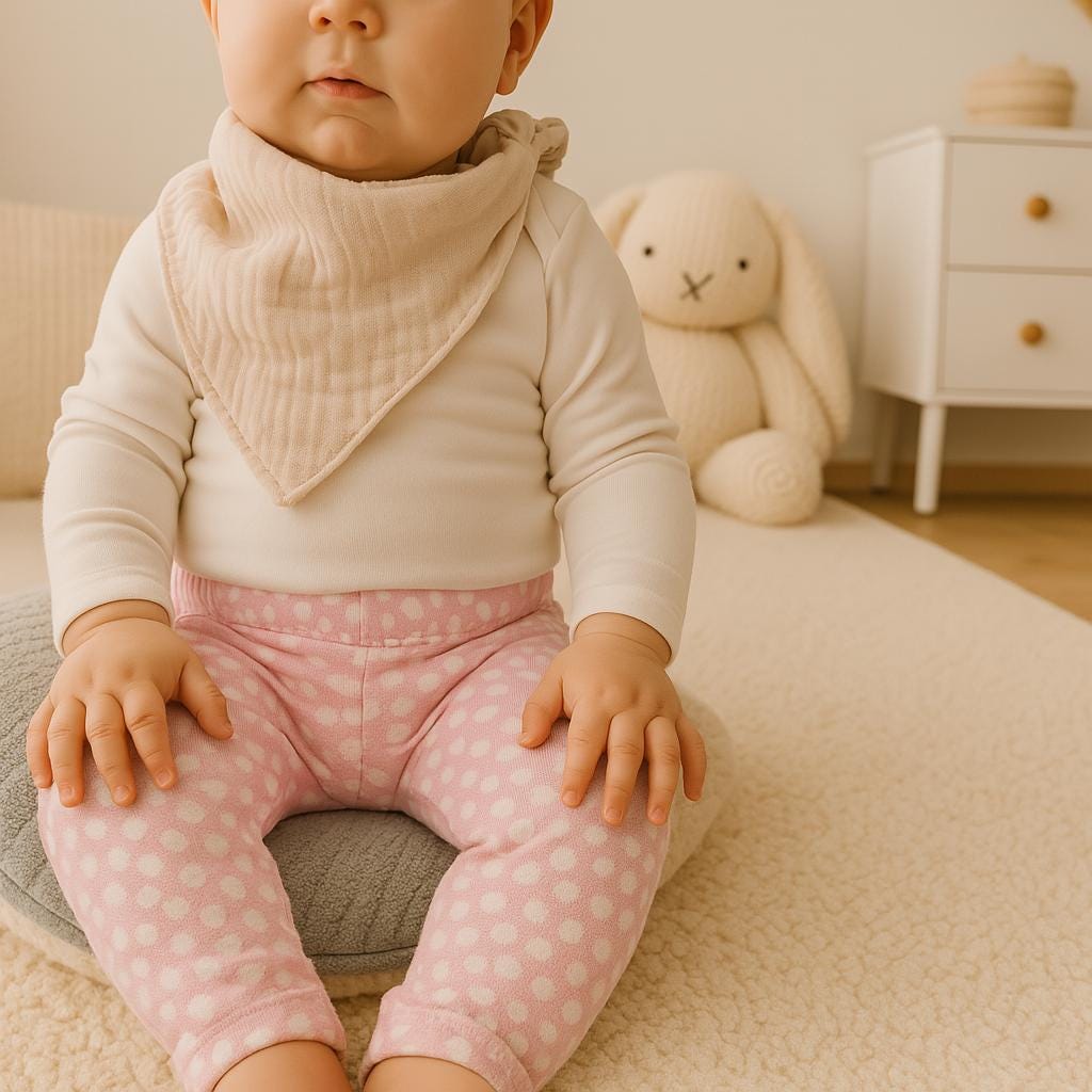 strickleggins Aus Biobaumwolle Rosa Mit Weißen Punkten von Almstuebchen