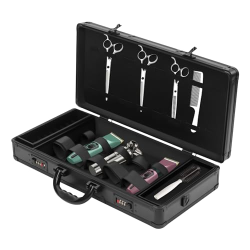 Tragbarer Barber Case mit Sicheres Passwortschloss,Travel Stylist Barber Tool Box Organizer, Barber Stylist Werkzeugaufbewahrung Tragbar, Barber Stylist Koffer Tragetasche (Schwarz) von Alnemy