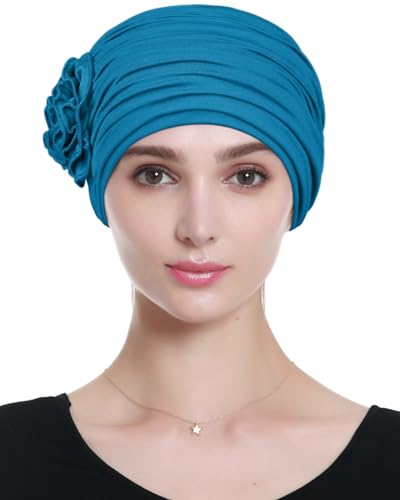 Alnorm Chemo-Haarverlust-Kappe, Krebskappe, Kopfbedeckung für Damen, Blaugrün/Ein Hauch von Paradies (Trace of Paradise), Einheitsgröße von Alnorm