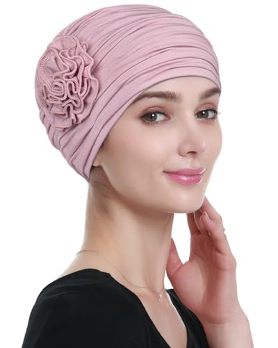 Alnorm Chemo-Haarverlust-Kappe, Krebskappe, Kopfbedeckung für Damen, Malvenfarben, Einheitsgröße von Alnorm