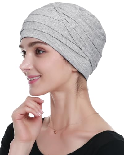 Alnorm Chemo Headwear Kopfbedeckungen für Krebspatienten aus Viskose aus Bambus - warm, Helles Heidekraut Grau von Alnorm