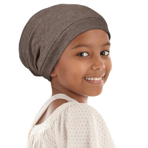 Alnorm Chemo Kopfbedeckung für Teenager-Mädchen Silky Satin Schädeldecke Hanf Kamel von Alnorm