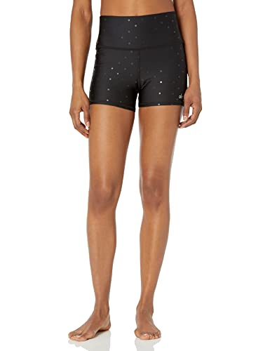 Alo Yoga Damen Airlift hoher Taille, gepunktet Yoga-Shorts, Schwarz Schwarz, Groß von Alo Yoga