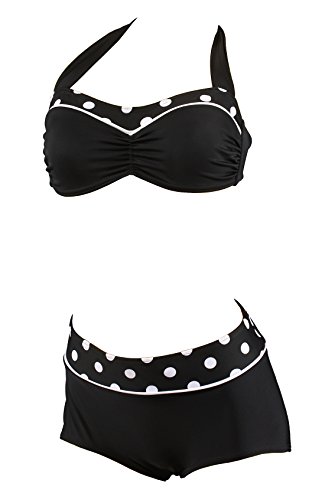 Aloha-Beachwear Damen Vintage Bandeau Polka Dots Retro Stil Bikini, A13010 (M / 38 / UK 12) von Aloha-Beachwear