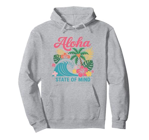 Aloha State of Mind Hawaii-Strand-Palme, Retro-Design, für Damen Pullover Hoodie Aloha State of Mind Hawaii-Strand-Palme, Retro-Design, für Damen Pullover Hoodie von Aloha Hawaii Hawaiian Island Vacation Beach Lover