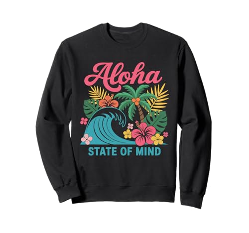 Aloha State of Mind Hawaii-Strand-Palme, Retro-Design, für Damen Sweatshirt von Aloha Hawaii Hawaiian Island Vacation Beach Lover