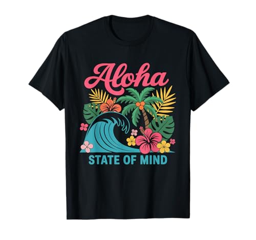 Aloha State of Mind Hawaii-Strand-Palme, Retro-Design, für Damen T-Shirt von Aloha Hawaii Hawaiian Island Vacation Beach Lover