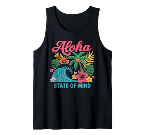 Aloha State of Mind Hawaii-Strand-Palme, Retro-Design, für Damen Tank Top von Aloha Hawaii Hawaiian Island Vacation Beach Lover