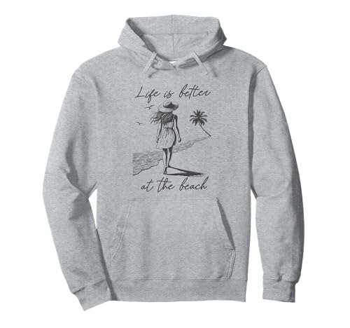Das Leben ist besser am Strand Retro-Frauen-Küstenurlaub Pullover Hoodie von Aloha Hawaii Hawaiian Island Vacation Beach Lover