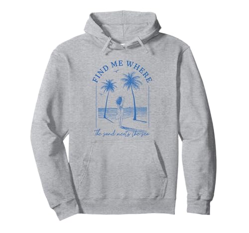 Finde mich, wo der Sand auf das Meer trifft Beach Palms Girl Ocean Pullover Hoodie von Aloha Hawaii Hawaiian Island Vacation Beach Lover