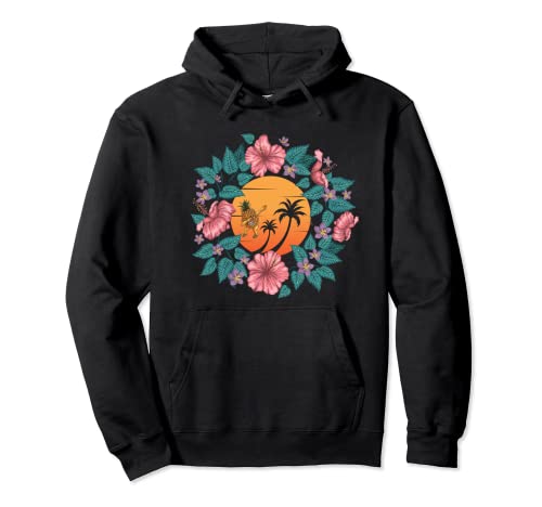 Lustige Hawaiianische Frauen Palmen Hibiskus Hawaii Flamingo Pullover Hoodie von Aloha Hawaii Hemd für Männer Kleidung Co...
