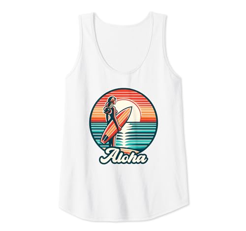 Damen Aloha Hawaii Surfer Surfen Surfen Mädchen Frauen Hawaii Strand Tank Top Damen Aloha Hawaii Surfer Surfen Surfen Mädchen Frauen Hawaii Strand Tank Top von Aloha Surfer Girl Hawaii Vintage Hawaiian Surf Tee