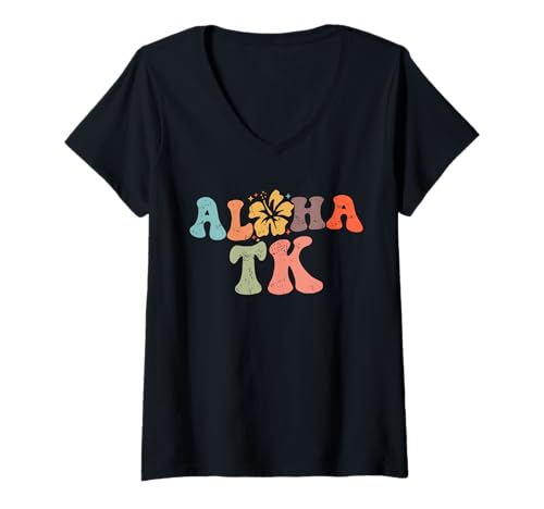 Damen Retro Aloha TK Teacher Life Sommerurlaub, Strand, hawaiianisch T-Shirt mit V-Ausschnitt Damen Retro Aloha TK Teacher Life Sommerurlaub, Strand, hawaiianisch T-Shirt mit V-Ausschnitt von Aloha TK Teacher Summer Transitional Kindergarten