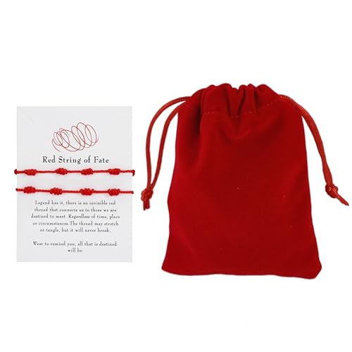 Aloha 2 Stück Armbänder Roter Faden des Schicksals 7 Knoten Rot Armband Kabbala Glücksbringer Handgemachte Geburtstagsgeschenk für Familie Freunde Männer Frauen Schutz Aloha 2 Stück Armbänder Roter Faden des Schicksals 7 Knoten Rot Armband Kabbala Glücksbringer Handgemachte Geburtstagsgeschenk für Familie Freunde Männer Frauen Schutz von Aloha