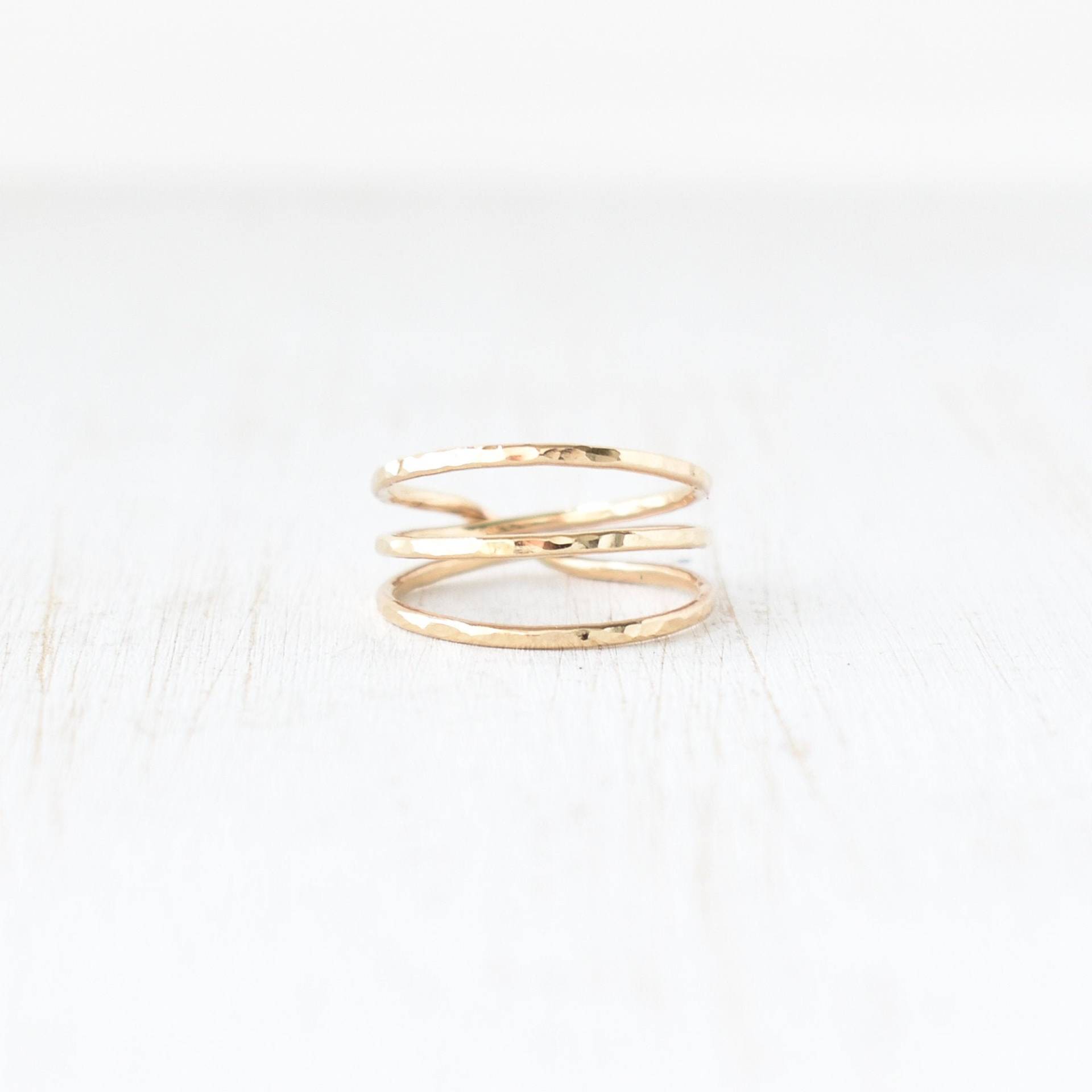 Ekolu - Drei Band Goldring, Dreifachring, Goldring Ekolu - Drei Band Goldring, Dreifachring, Goldring von AlohaMadeJewelry