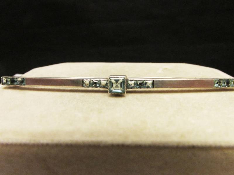 Antik Jugendstil Karl Hermann & Speck Blau Grün Steine Depose 900 Silber Brosche Anstecknadel von Alohamemorabilia