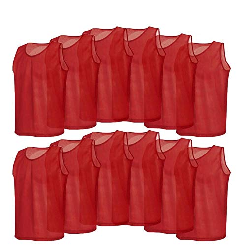 Alomejor 12er Pack Mesh Scrimmage Team Übungswesten Mesh Scrimmage Trainingswesten Fußballweste Atmungsaktive Trikots für Erwachsene Lätzchen von Alomejor