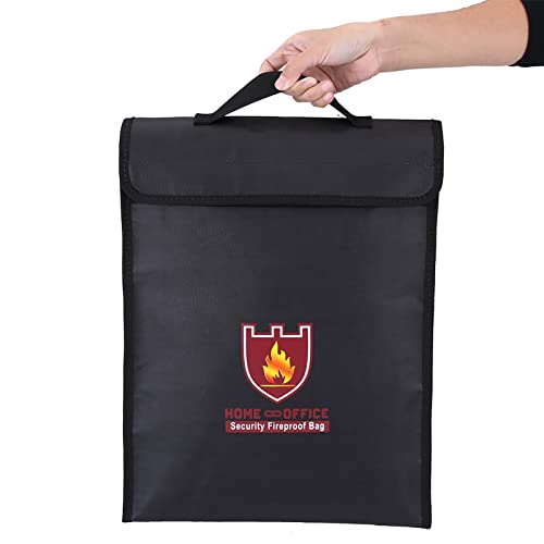 Alomejor 2 Größen Feuerfestes Doppelseitiger Resistenter Beutel für Lipo -Batterie -Gelddokument, wasserdichte Leichte Beutel, Bequemer Feuerfestem Dokumentbeutel, Geeignet für Reise und H von Alomejor