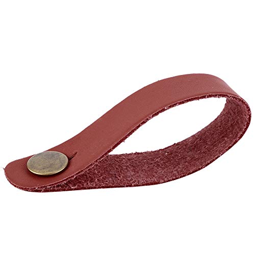 Alomejor Gitarrenhals Gurt, Premium Leder Gitarrengurt mit Knopf Gitarren Hals Gurt Geeignet für Akustik-, Elektro-, Bass- und Ukulele-Gurte(20.00 * 2.00 * 2.00cm-Braun) von Alomejor